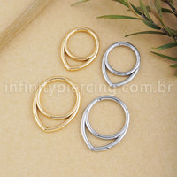 Piercing Argola Modelo V Titânio Segmento Articulado 2 Fileira