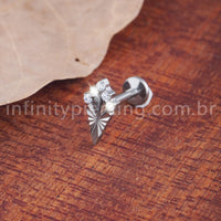 Piercing Labret Losango Titânio 5 Zircônia