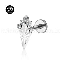 Piercing Labret Losango Titânio 5 Zircônia