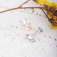 Piercing Labret Titânio Trio Zircônia