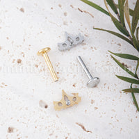 Piercing Labret Titânio Trio Zircônia