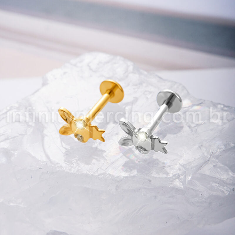 Piercing Labret Titânio Coelhinho