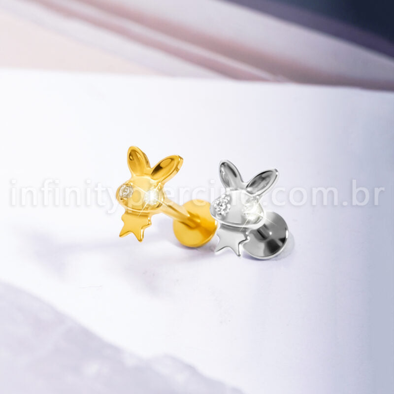 Piercing Labret Titânio Coelhinho