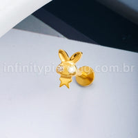 Piercing Labret Titânio Coelhinho
