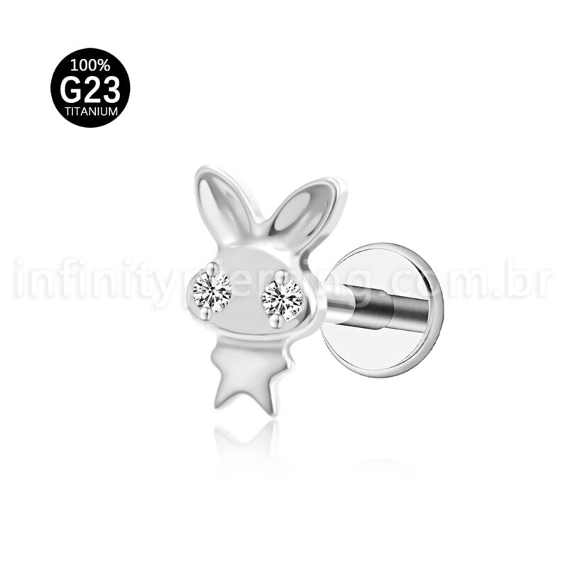 Piercing Labret Titânio Coelhinho