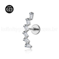 Piercing Labret Titânio Cluster Zircônia Cravejada