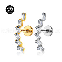 Piercing Labret Titânio Cluster Zircônia Cravejada
