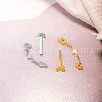 Piercing Labret Titânio Com Pingente