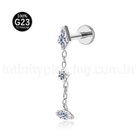 Piercing Labret Titânio Com Pingente