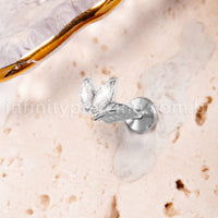 Piercing Labret Titânio Folha Com Zircônia Cravejada