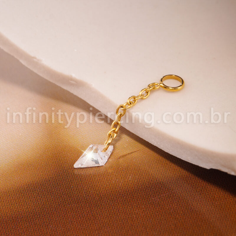 Corrente Titânio Para Piercing Com Pingente