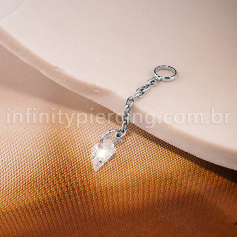 Corrente Titânio Para Piercing Com Pingente