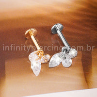Piercing Labret Titânio Ponto De Luz Com Pingentes
