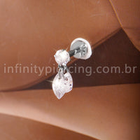 Piercing Labret Titânio Ponto De Luz Com Pingentes