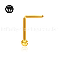 Piercing Nostril Formato L Titânio Bolinha