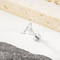 Piercing Labret Titânio Letras Com Zircônia Cravejada