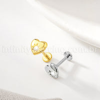 Piercing Labret Titânio Coração