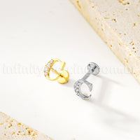 Piercing Labret Titânio Letras Com Zircônia Cravejada