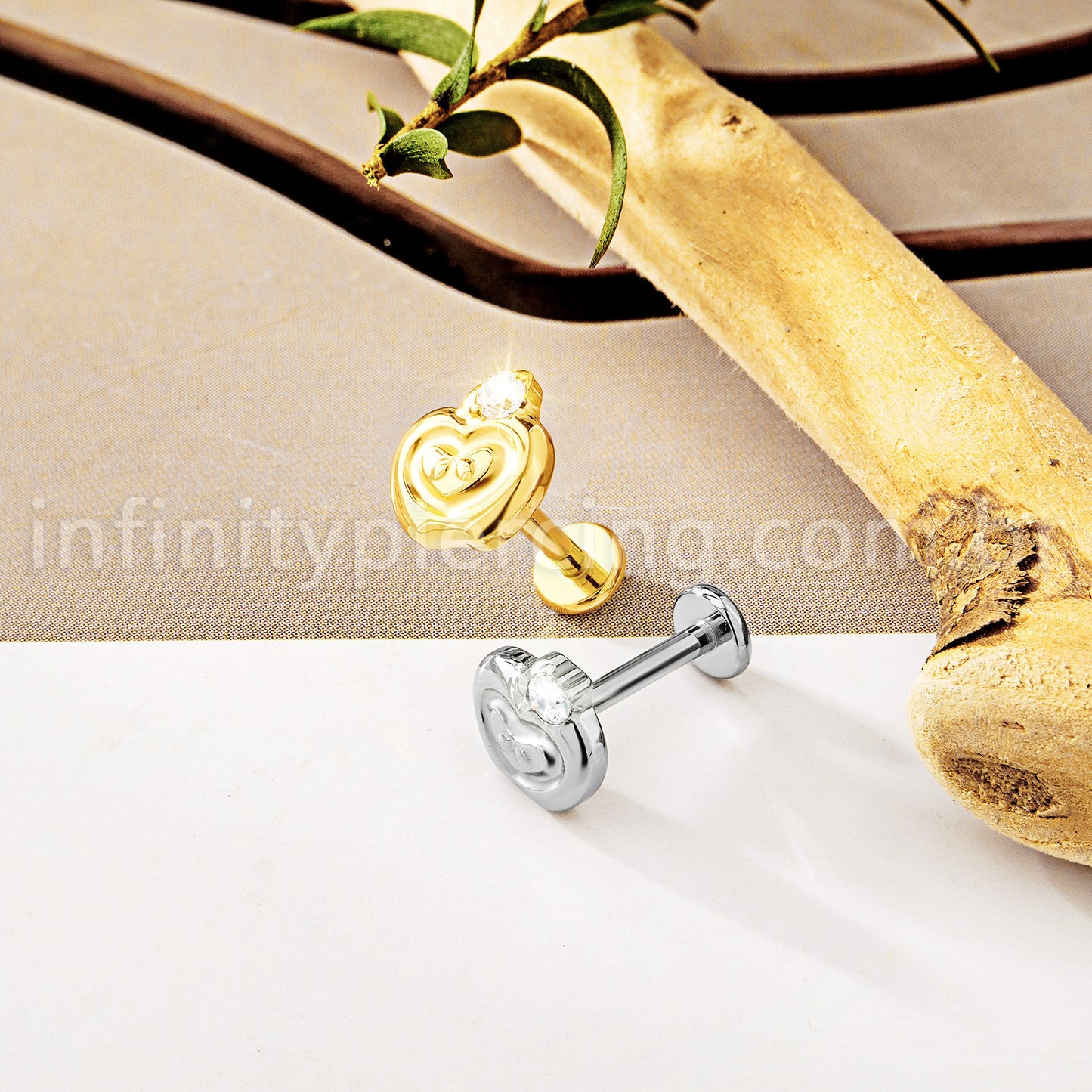 Piercing Labret Titânio Maça Zircônia Cravejada