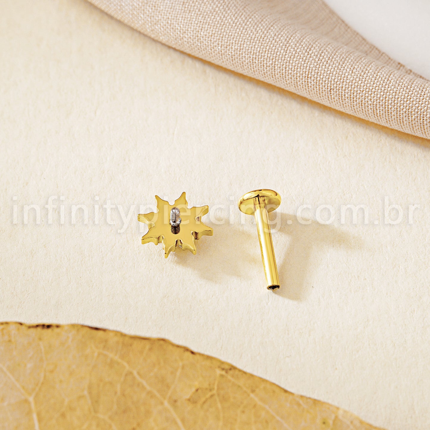 Piercing Labret Titânio Redondo Com Zircônia Cravejada