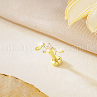 Piercing Labret Titânio Cluster Com Zircônia Cravejada