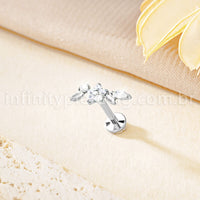 Piercing Labret Titânio Cluster Com Zircônia Cravejada
