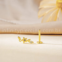 Piercing Labret Titânio Cluster Com Zircônia Cravejada