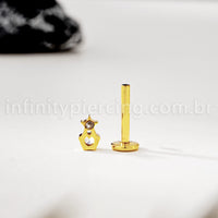 Piercing Labret Titânio Ponto De Luz Com Estrela
