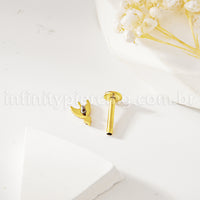 Piercing Labret Titânio Arco e Flecha Zircônia Cravejada