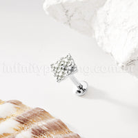 Piercing Labret Titânio Detalhe Zircônia Cravejada
