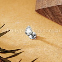 Piercing Labret Titânio Gota Zircônia Cravejada
