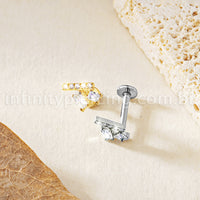 Piercing Labret Titânio Zircônia Cravejada
