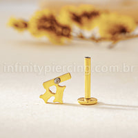 Piercing Labret Titânio Zircônia Cravejada