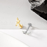 Piercing Labret Titânio Ramo Com Zircônia Cravejada 1.2X8 10864