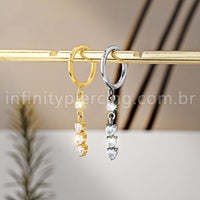 Piercing Argola Titânio Pingente Zircônia