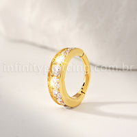 Piercing Argola Titânio 1 Fileira  Zircônia Cravejada