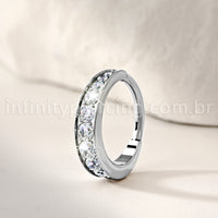 Piercing Argola Titânio 1 Fileira  Zircônia Cravejada