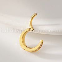 Piercing Argola Titânio 1 Fileira  Zircônia Cravejada