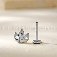 Piercing Labret Titânio 4 Zircônias