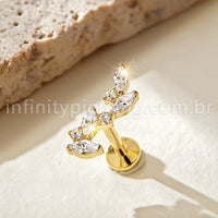 Piercing Labret Titânio Zircônia Cravejada
