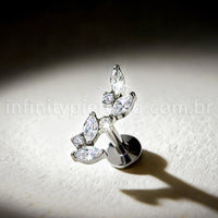 Piercing Labret Titânio Zircônia Cravejada