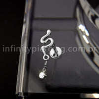 Piercing Labret Titânio Cobra Com Pingente