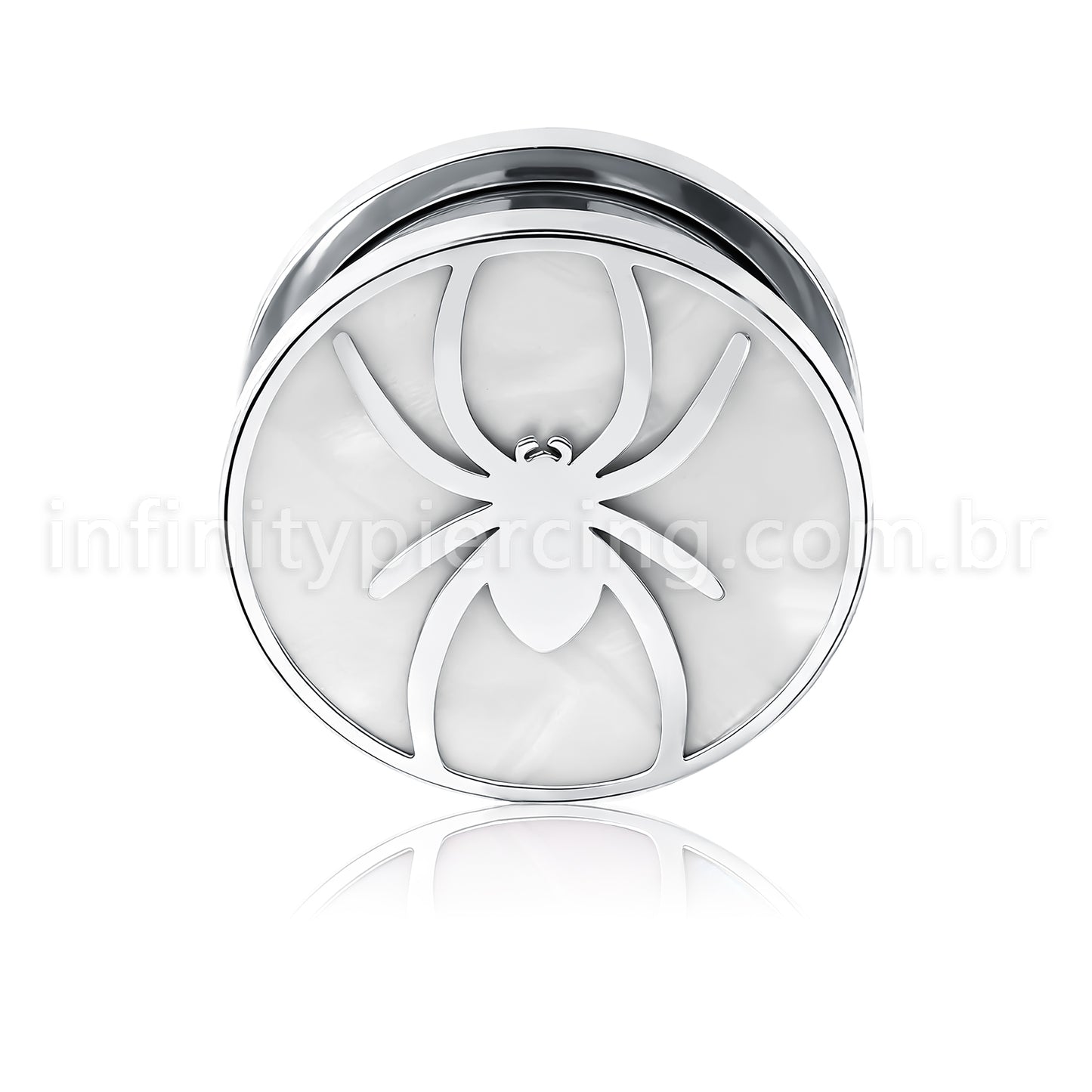 Alargador Aço Cirúrgico Com Madre Perola / Aranha