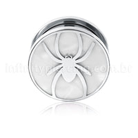 Alargador Aço Cirúrgico Com Madre Perola / Aranha