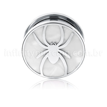 Alargador Aço Cirúrgico Com Madre Perola / Aranha