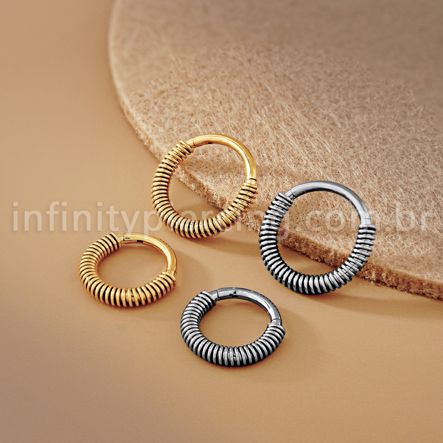 Piercing Argola Titânio Detalhe Arame
