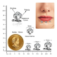 Micropele De Titânio Perfurada Com Swarovski