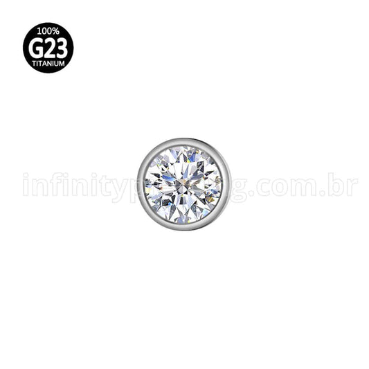 Piercing Topo Titânio Para Microdermal Swarovski