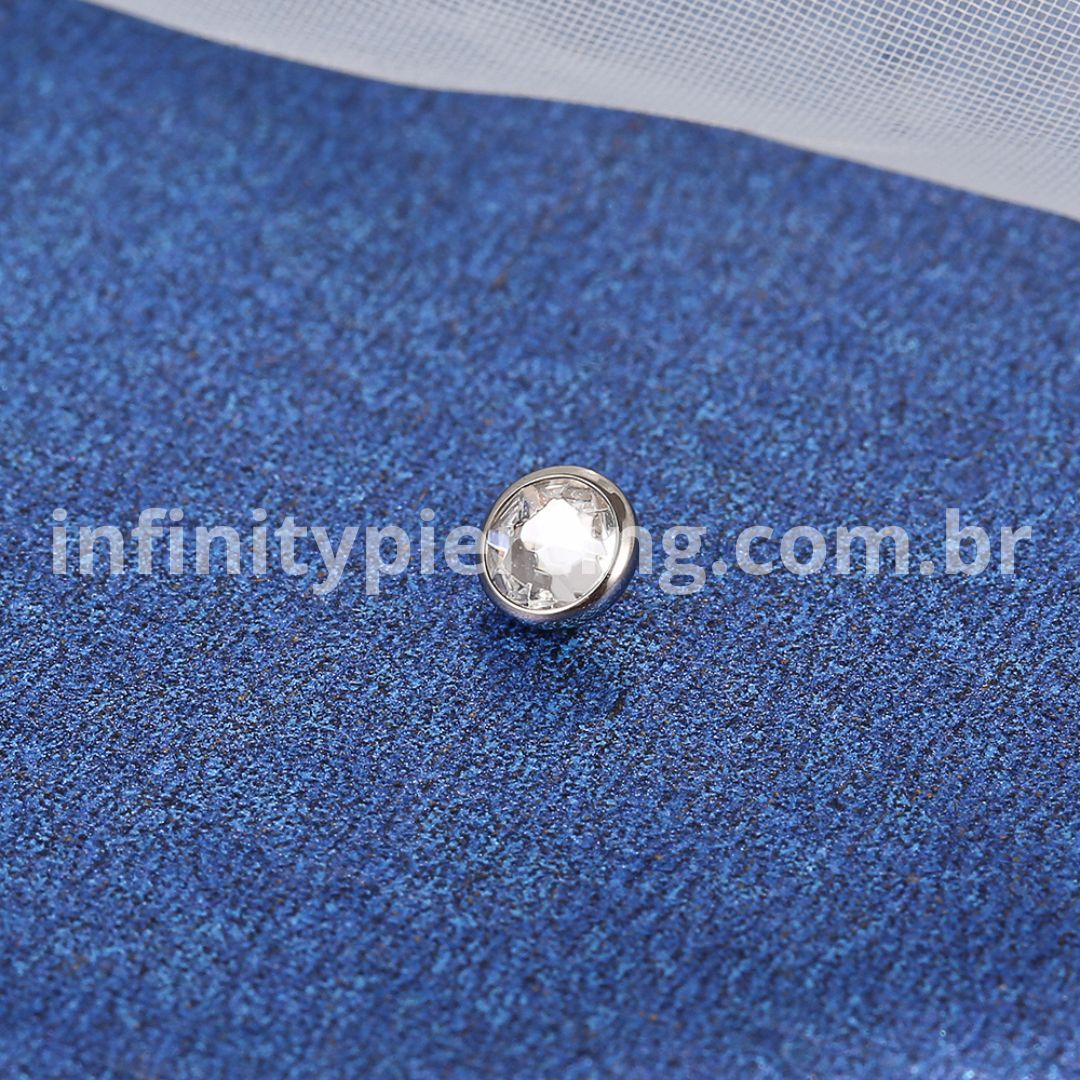 Piercing Topo Titânio Para Microdermal Swarovski