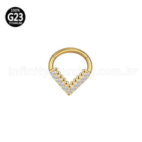 Piercing Argola Gota Titânio Segmento Articulado Indiana Zircônia